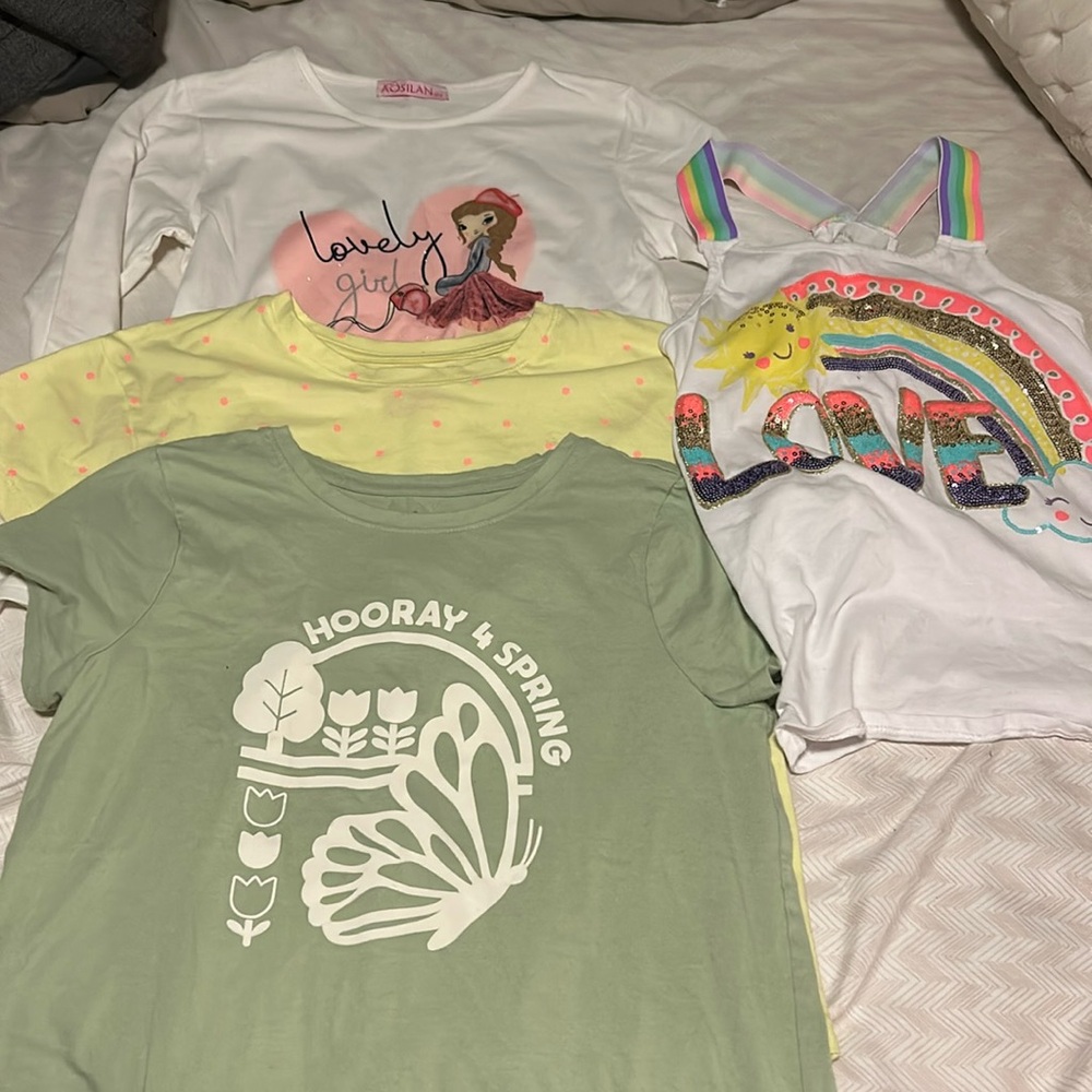 4 Girls Pastel Shirts - Large / 12